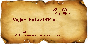 Vajsz Malakiás névjegykártya
